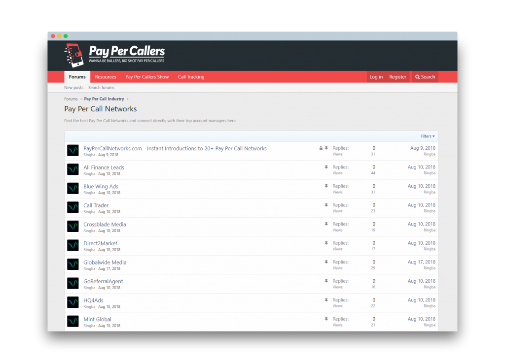 PayPerCallers.com - Exclusive Online Community for the Pay Per Call Industry