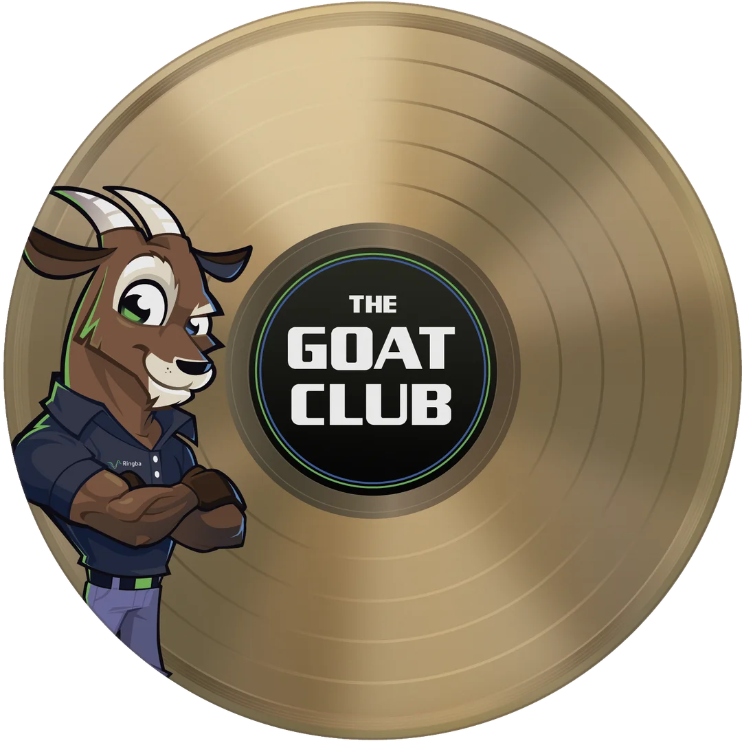 Ringba GOAT Club gold record award