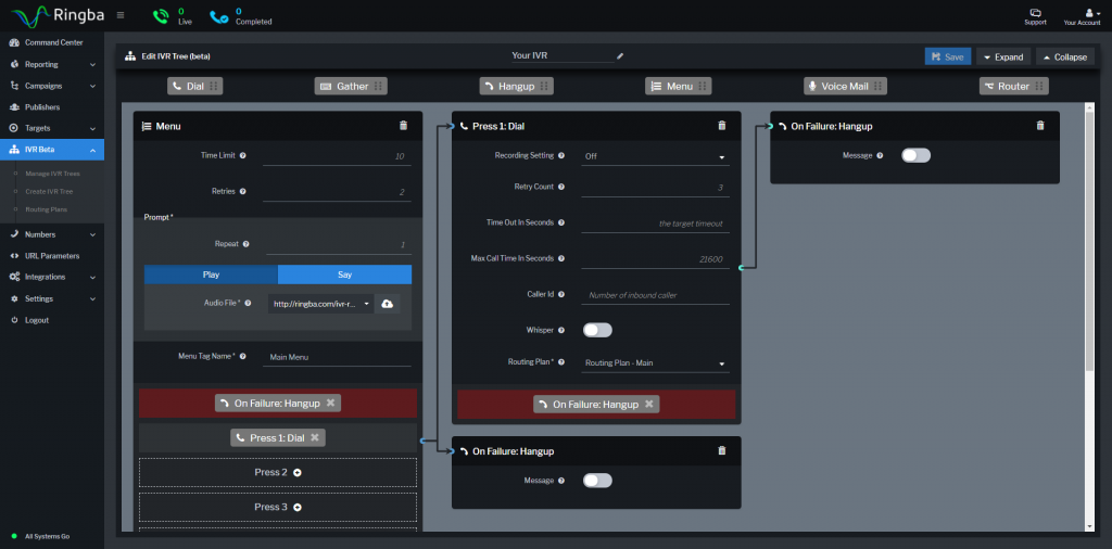 Upload Audio File to Ringba IVR Tree