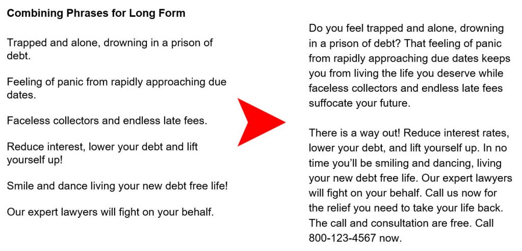 Combining Phrases for Long Form Ad Copy - Ringba
